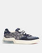COACH®,CITYSOLE COURT SNEAKER,Jacquard/Suede,Navy,Angle View