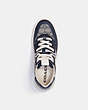 COACH®,CITYSOLE COURT SNEAKER,Jacquard/Suede,Navy,Inside View,Top View