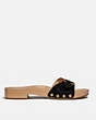COACH®,BLEEKER SANDAL,Suede,Black,Angle View