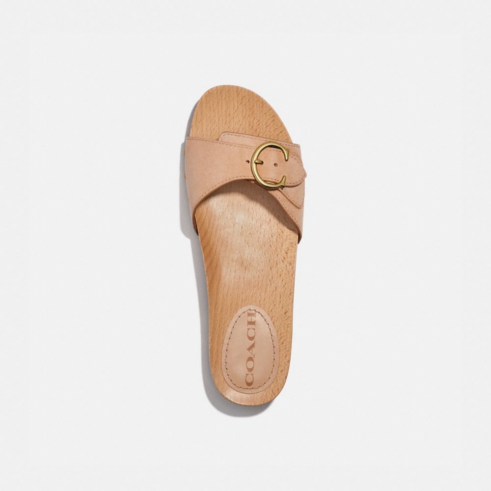 COACH®,BLEEKER SANDAL,Suede,Beechwood,Inside View,Top View