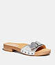 COACH®,BLEEKER SANDAL,metallicleather,Silver,Front View
