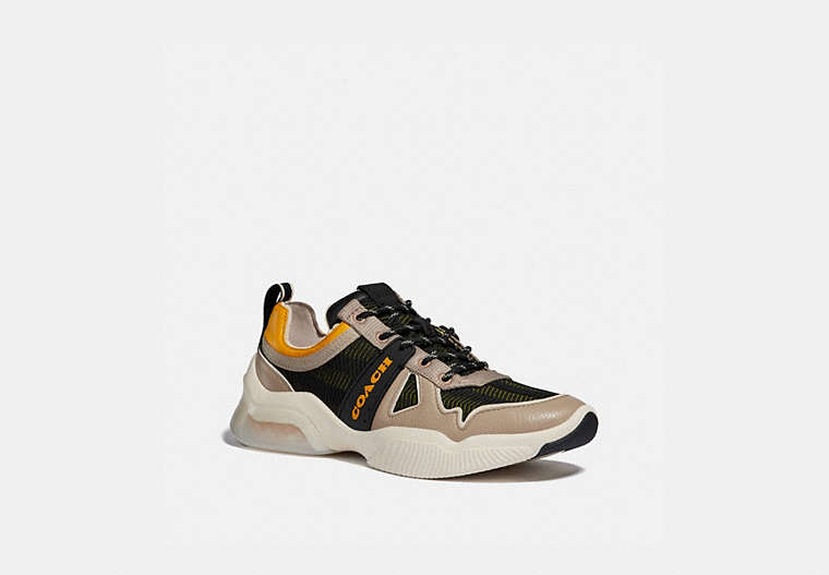 COACH®,CITYSOLE RUNNER,Mixed Material,Black/Yellow,Front View
