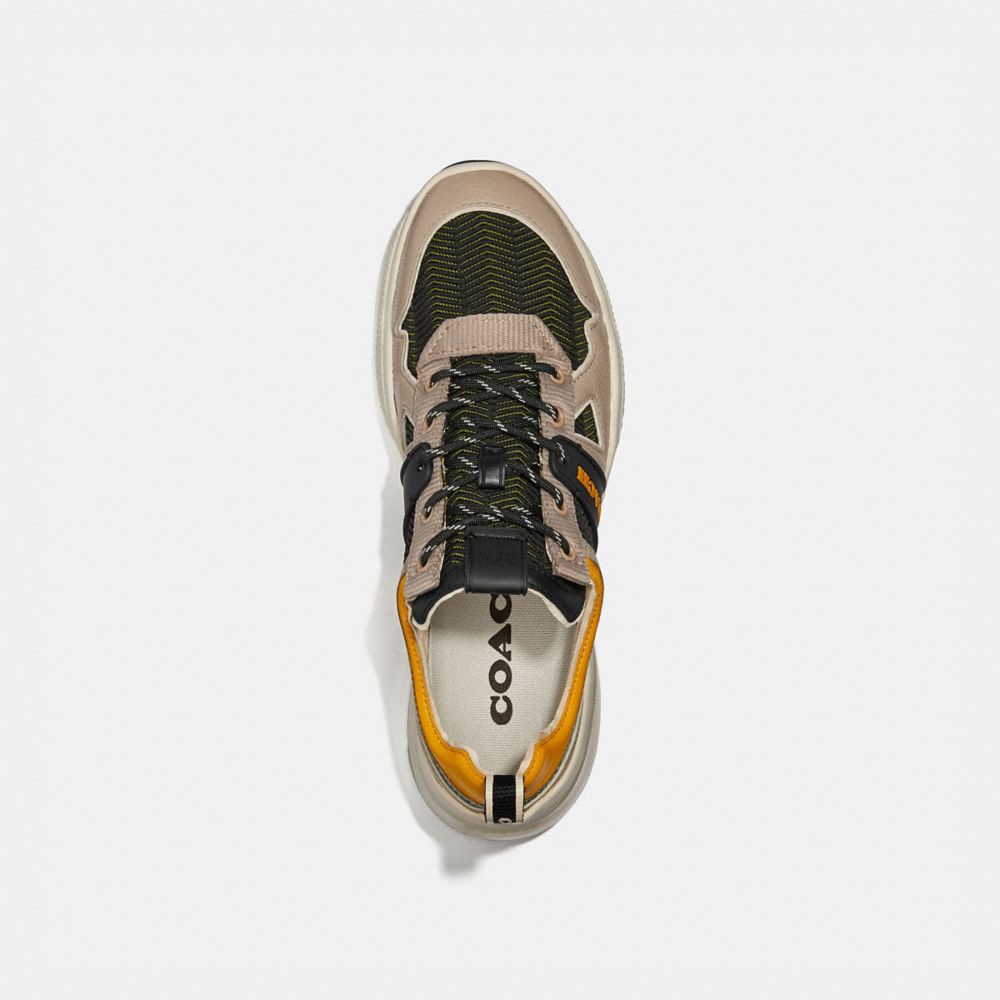 COACH®,CITYSOLE RUNNER,Matériau mixte,Noir/Jaune,Inside View,Top View