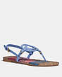 COACH®,JERI SANDAL WITH LOVE,Leather,Light Blue/Tan,Front View