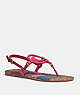 COACH®,JERI SANDAL WITH LOVE,Leather,Dark Pink/Tan,Front View
