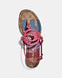COACH®,JERI SANDAL WITH LOVE,Leather,Dark Pink/Tan,Inside View,Top View