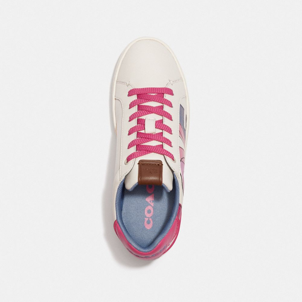 COACH®,LOWLINE LOW TOP SNEAKER,Leather,Chalk/Confetti,Inside View,Top View