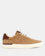 COACH®,CLIP LOW TOP SNEAKER,Suede,Oat,Angle View