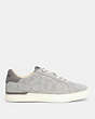 COACH®,CLIP LOW TOP SNEAKER,Suede,Washed Steel,Angle View