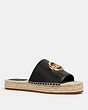 COACH®,CAMILLE ESPADRILLE,Leather,Black,Front View
