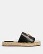 COACH®,CAMILLE ESPADRILLE,Leather,Black,Angle View