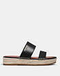 COACH®,FRANCA ESPADRILLE,Leather,Black,Angle View