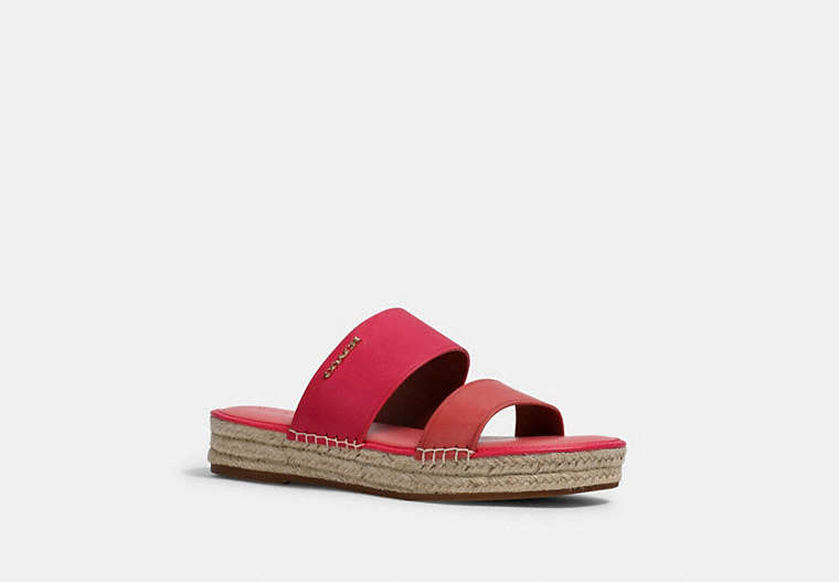 COACH®,FRANCA ESPADRILLE,Leather,Salmon/Pink,Front View