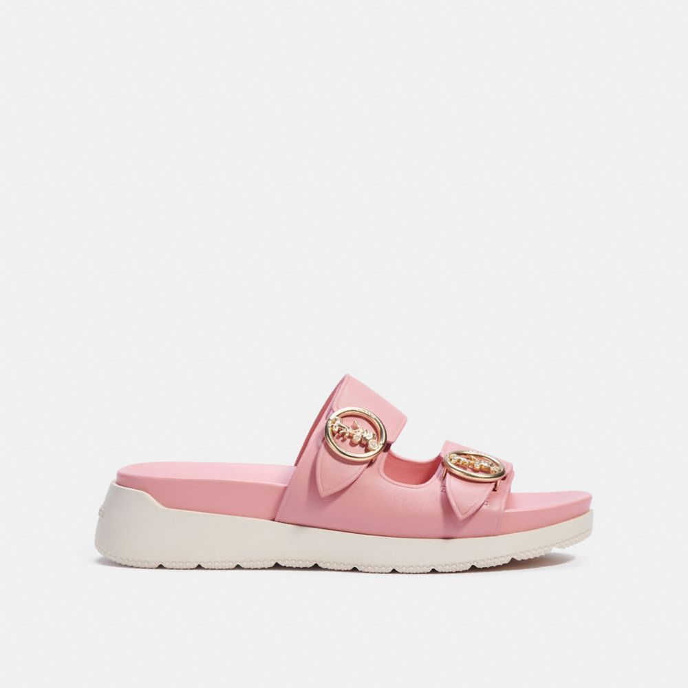 COACH®,GABLE SANDAL,Bubblegum,Angle View