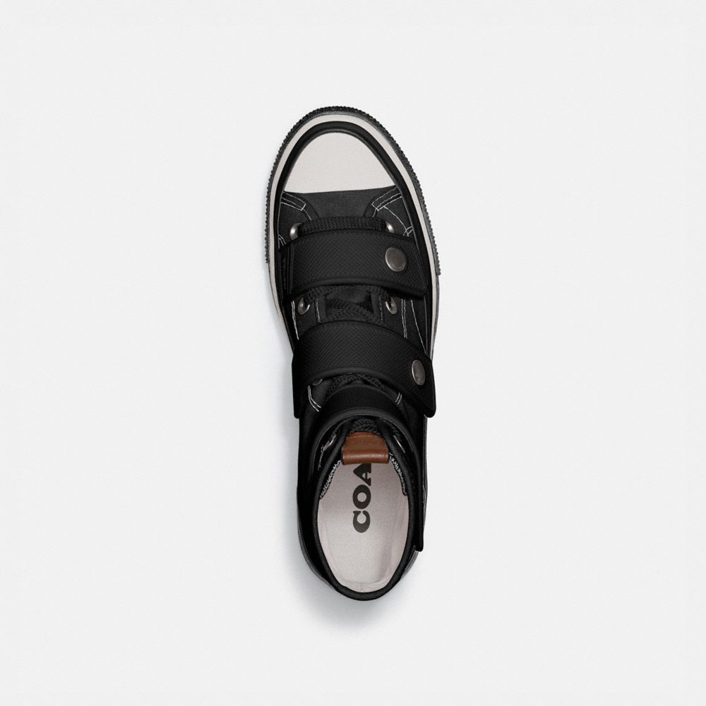 COACH®,High Top Button Up Sneaker,,Inside View,Top View