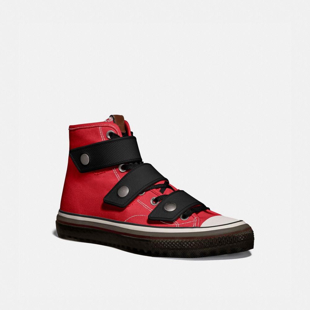 COACH®,High Top Button Up Sneaker,,Front View