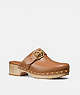COACH®,FREYA CLOG,Leather,LIGHT SADDLE,Front View