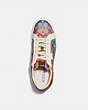 COACH®,LOWLINE LOW TOP SNEAKER IN RAINBOW SIGNATURE CANVAS,Coated Canvas,TAN MULTI,Inside View,Top View