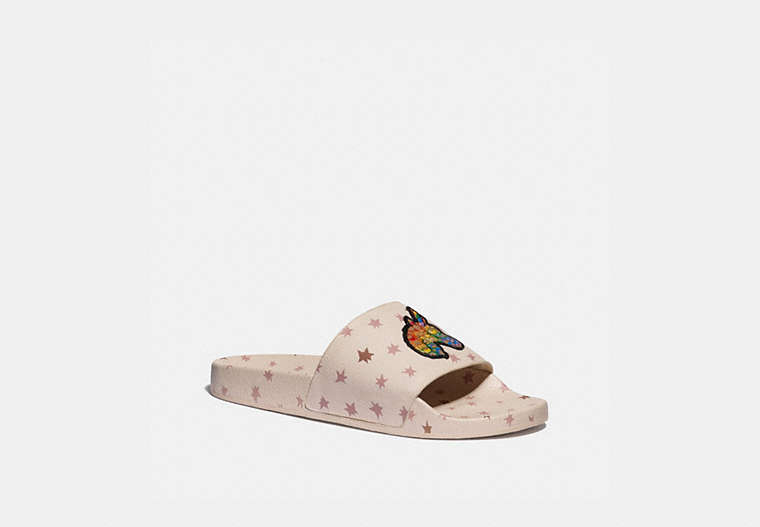 COACH®,SLIDE WITH RAINBOW SIGNATURE UNI,Coated Canvas,Creme Multi,Front View