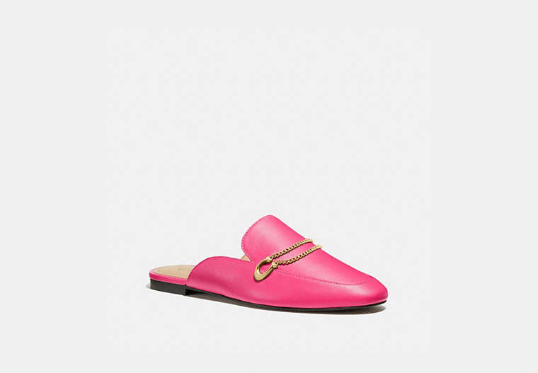 COACH®,SAWYER SLIDE LOAFER,Leather,Electric Pink,Front View image number 0