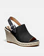 COACH®,POPPY WEDGE,Suede,Black,Front View