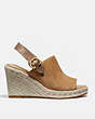 COACH®,POPPY WEDGE,Suede,Peanut,Angle View