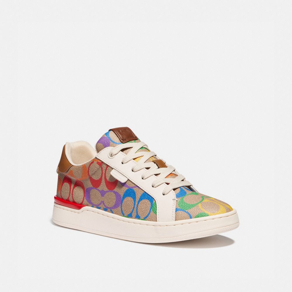 COACH® | Lowline Low Top Sneaker In Rainbow Signature Canvas