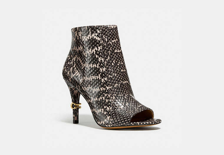 COACH®,REMI BOOTIE IN SNAKESKIN,reptile,Tan,Front View