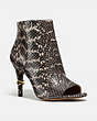 COACH®,REMI BOOTIE IN SNAKESKIN,reptile,Tan,Front View