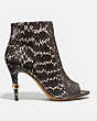 COACH®,REMI BOOTIE IN SNAKESKIN,reptile,Tan,Angle View