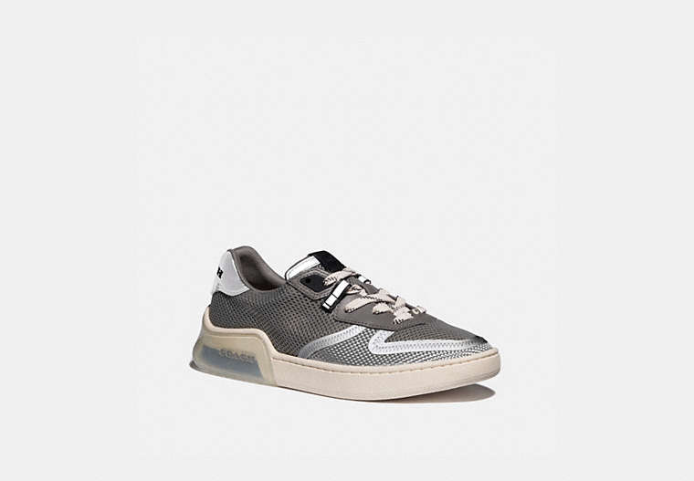 COACH®,CITYSOLE COURT SNEAKER,Mixed Material,Silver,Front View image number 0