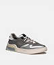COACH®,CITYSOLE COURT SNEAKER,Mixed Material,Silver,Front View
