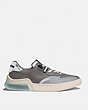 COACH®,CITYSOLE COURT SNEAKER,Mixed Material,Silver,Angle View