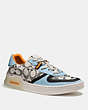 COACH®,CITYSOLE COURT SNEAKER,mixedmaterial,Chalk/Waterfall,Front View