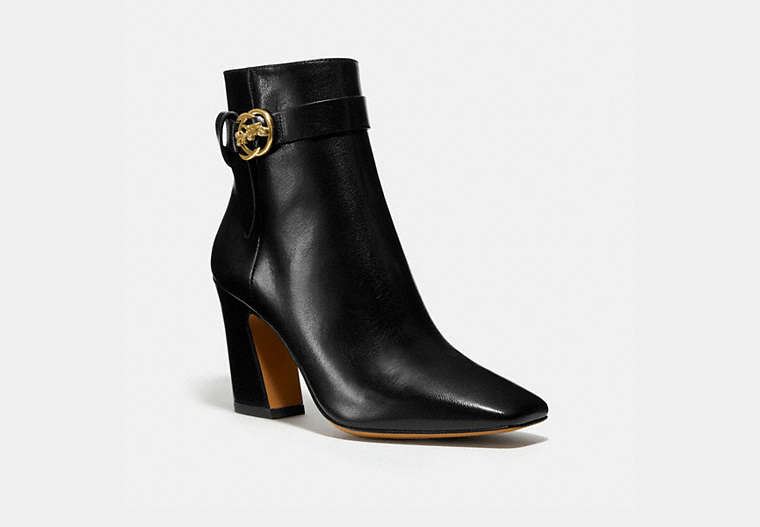 COACH®,TERI BOOTIE,Leather,Black,Front View