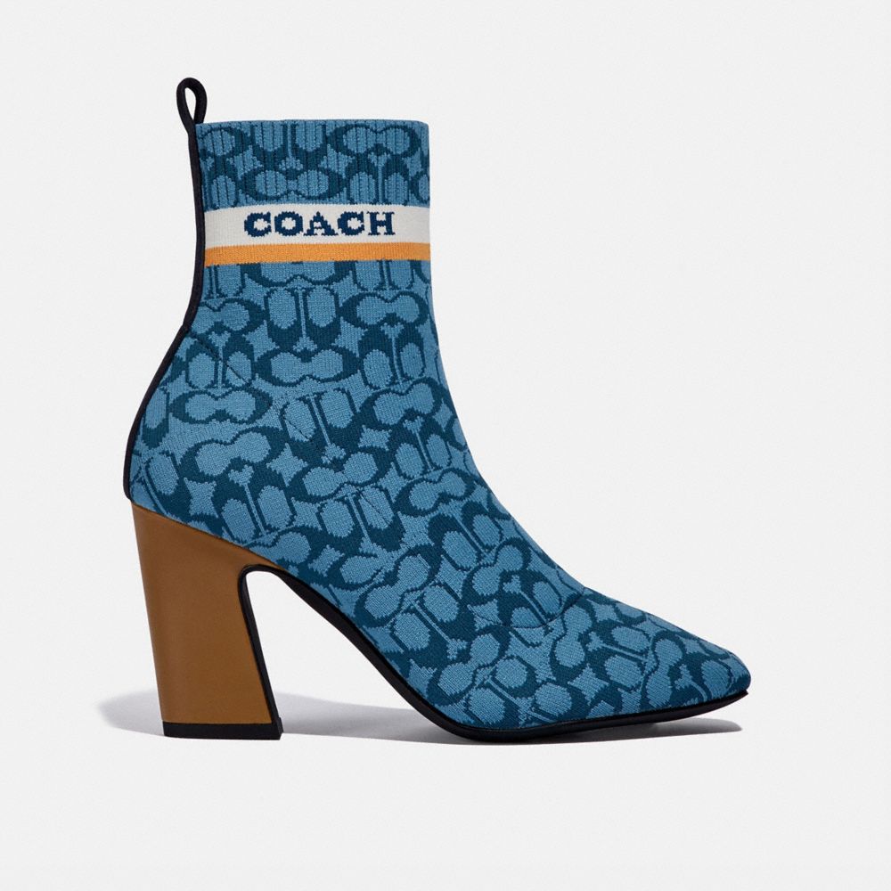 COACH®,BOTTINE TASHA,Tricoter,BLEU,Angle View