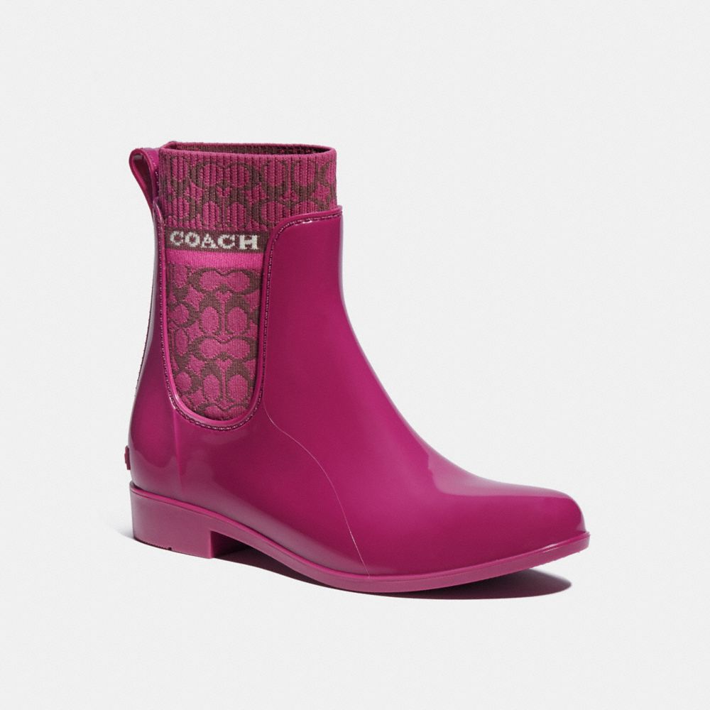 Pink coach shop rain boots