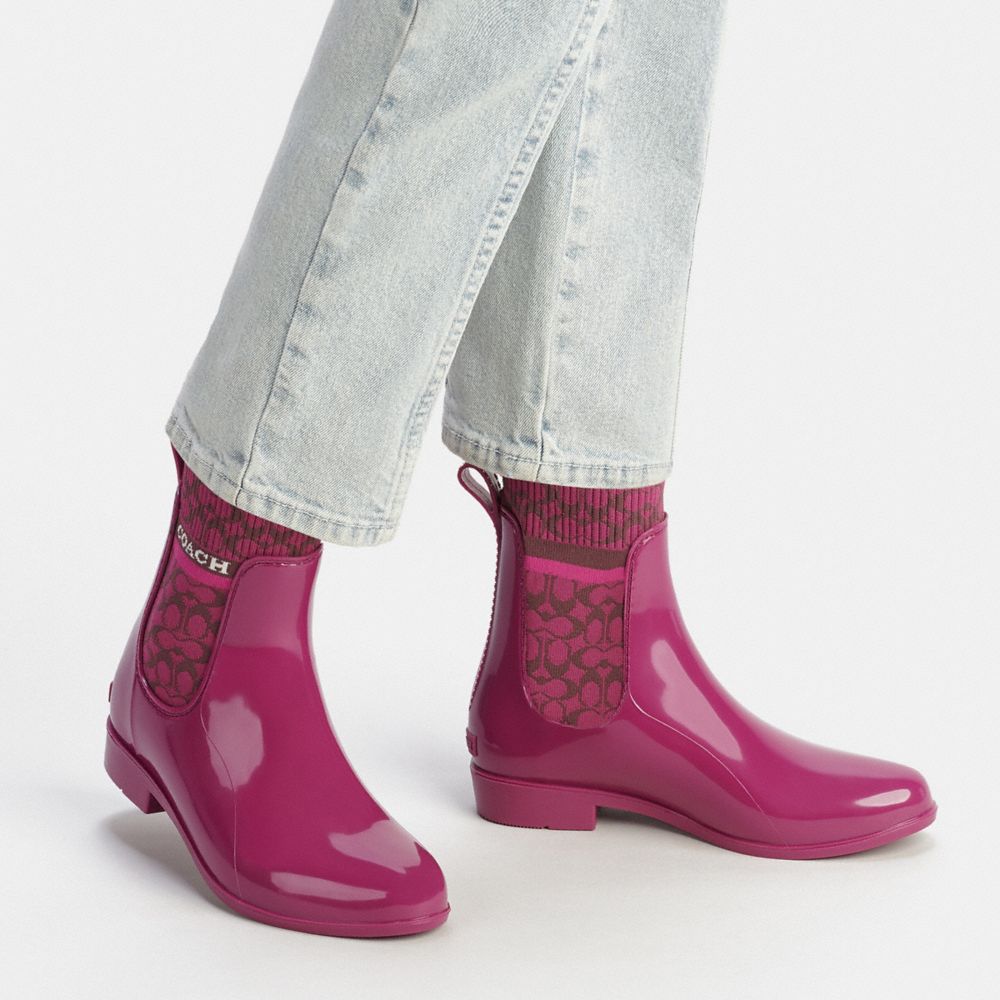 Coach purple outlet rain boots