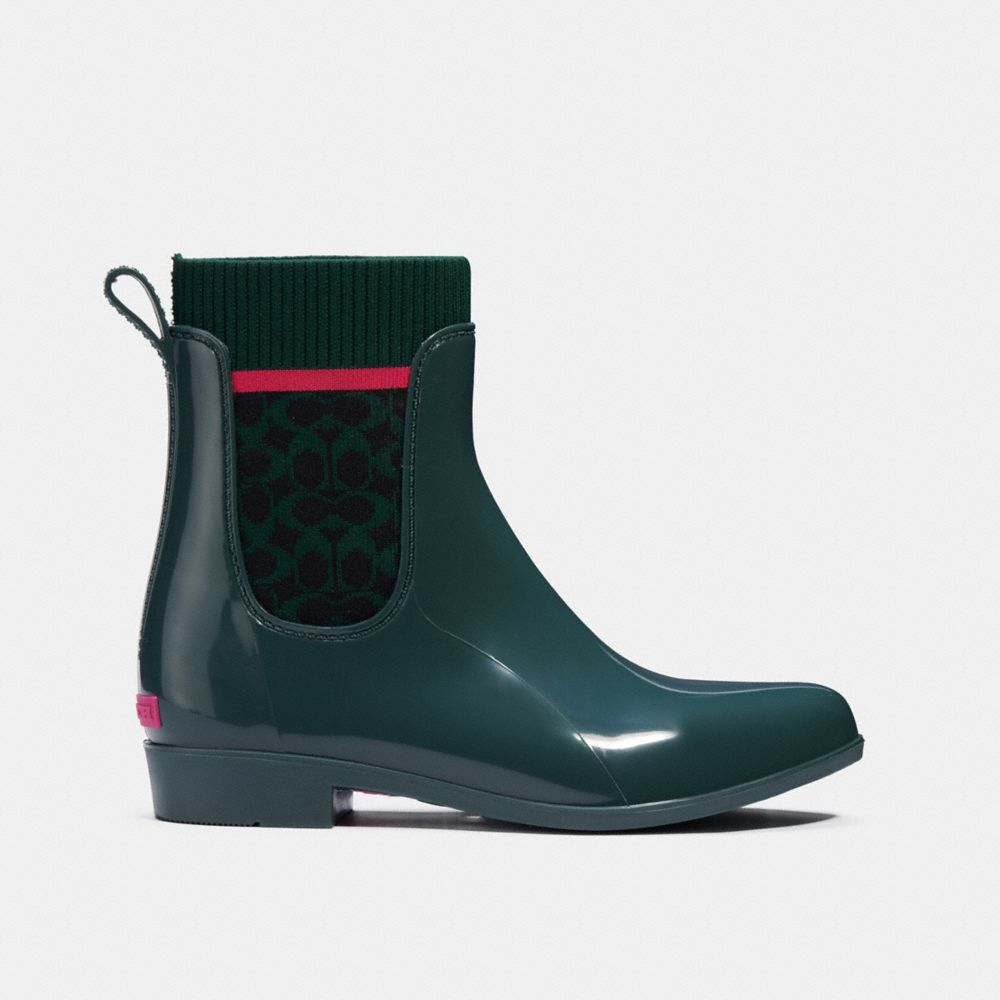 Dark Jade Rain Bootie