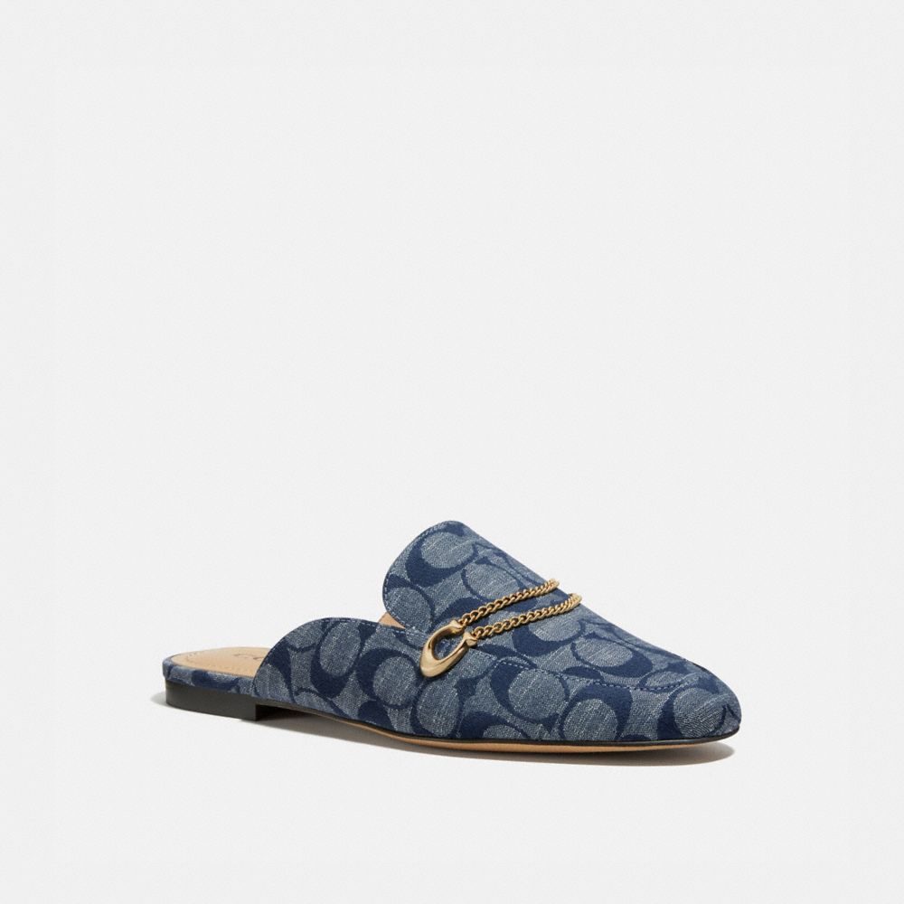 COACH®,SAWYER SLIDE LOAFER,Denim,CHAMBRAY,Front View image number 0