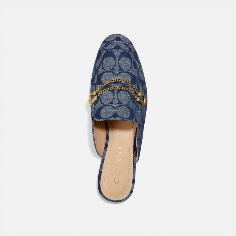 COACH®,SAWYER SLIDE LOAFER,Denim,CHAMBRAY,Inside View,Top View