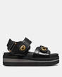 COACH®,TRAIL SANDAL,mixedmaterial,Black,Angle View