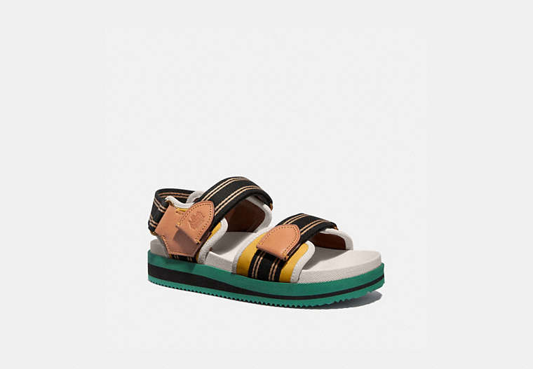 COACH®,TRAIL SANDAL,Mixed Material,Reef Green,Front View image number 0