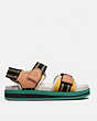 COACH®,TRAIL SANDAL,Mixed Material,Reef Green,Angle View