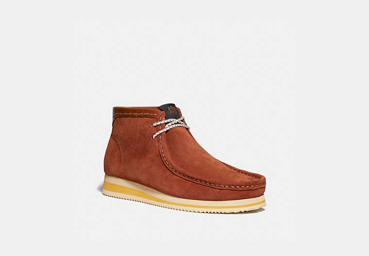 COACH®,CHUKKA BOOT,Suede,Sequoia,Front View