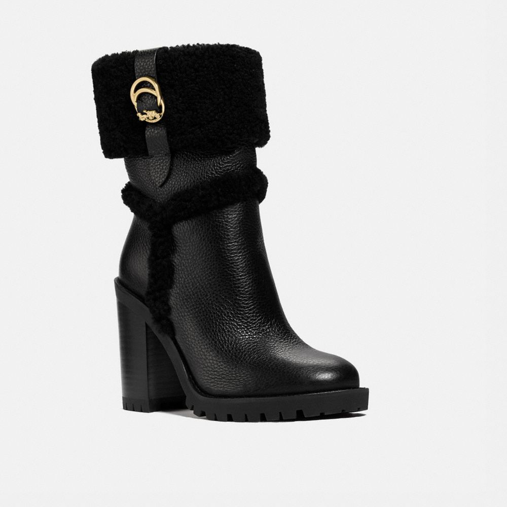 COACH®,BOTTINE HARLIE,Cuir,Noir,Front View