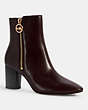 COACH®,IRIS BOOTIE,Leather,Cranberry,Front View
