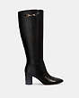 COACH®,INGRID BOOT,Leather,Black,Angle View