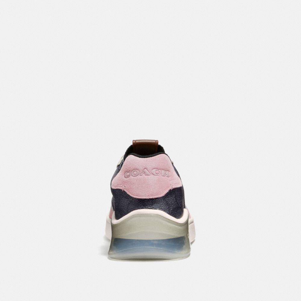 COACH®,Citysole Court Sneaker With Camo Print,Leather,Rubber,Casual,Mixed Media,Piping,Color Block,Perforated,Flexible Ins...,Black,Alternate View