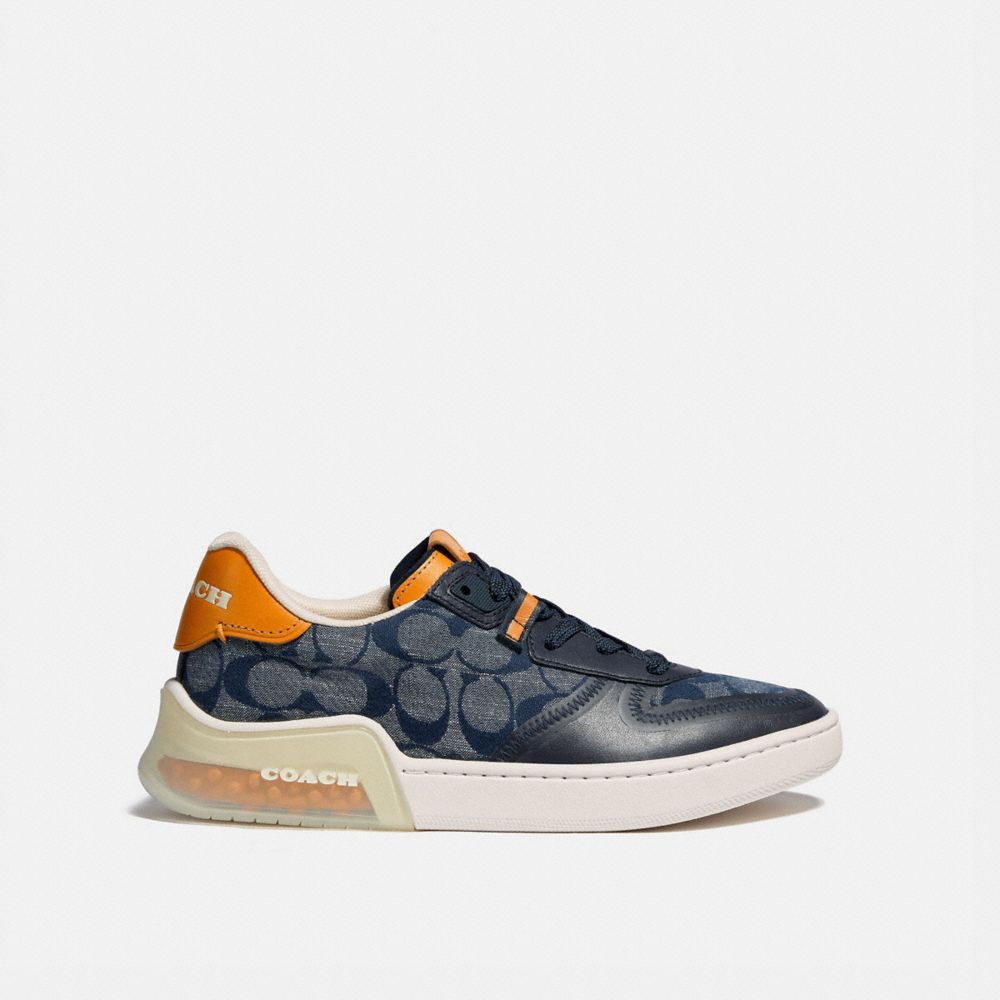 COACH®,CITYSOLE COURT SNEAKER,Coated Canvas,CHAMBRAY,Angle View